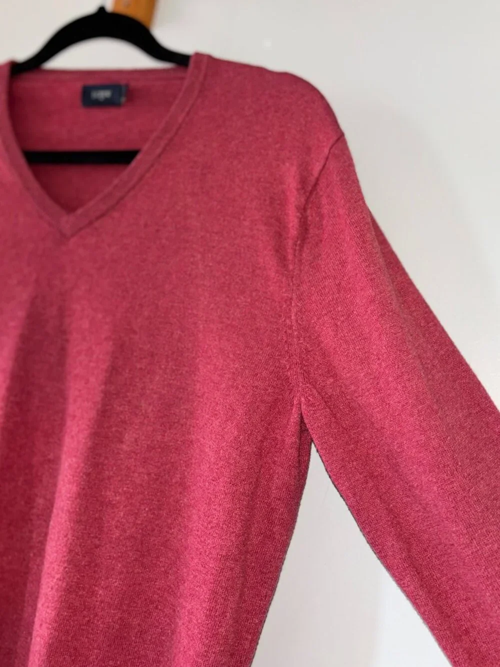J. Crew • Men's Merino Wool Blend Maroon V-neck Sweater